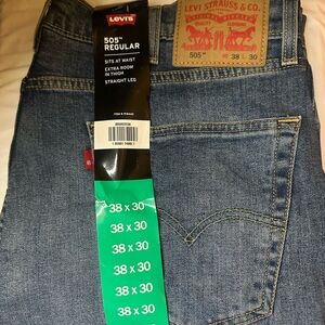 Levi's 505 Regular Straight Jeans - Medium Blue Denim